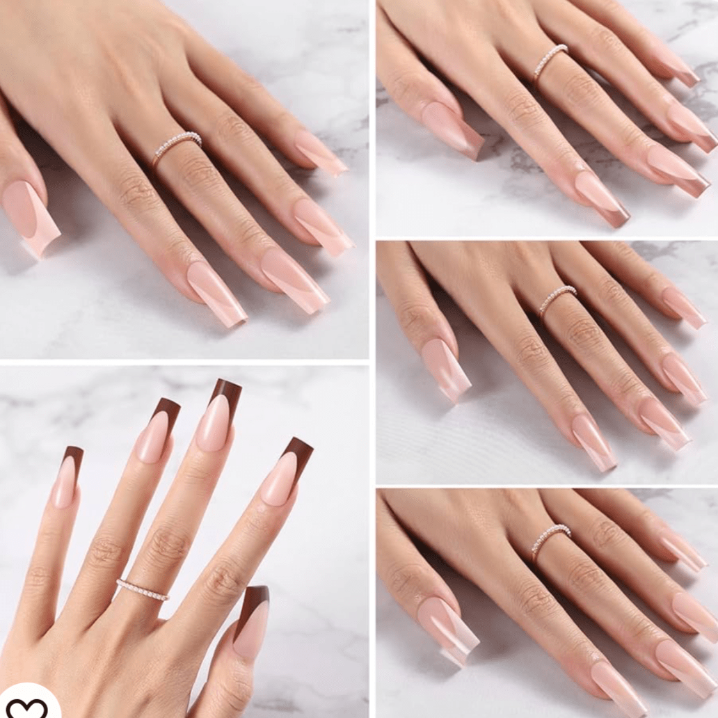 3 - in - 1 Coattips - French Nails Tips Full Cover Press on Nails - YS15 - DTK Nail Supply