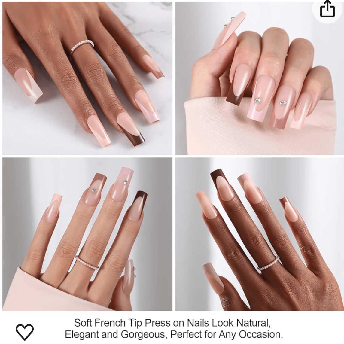 3 - in - 1 Coattips - French Nails Tips Full Cover Press on Nails - YS15 - DTK Nail Supply
