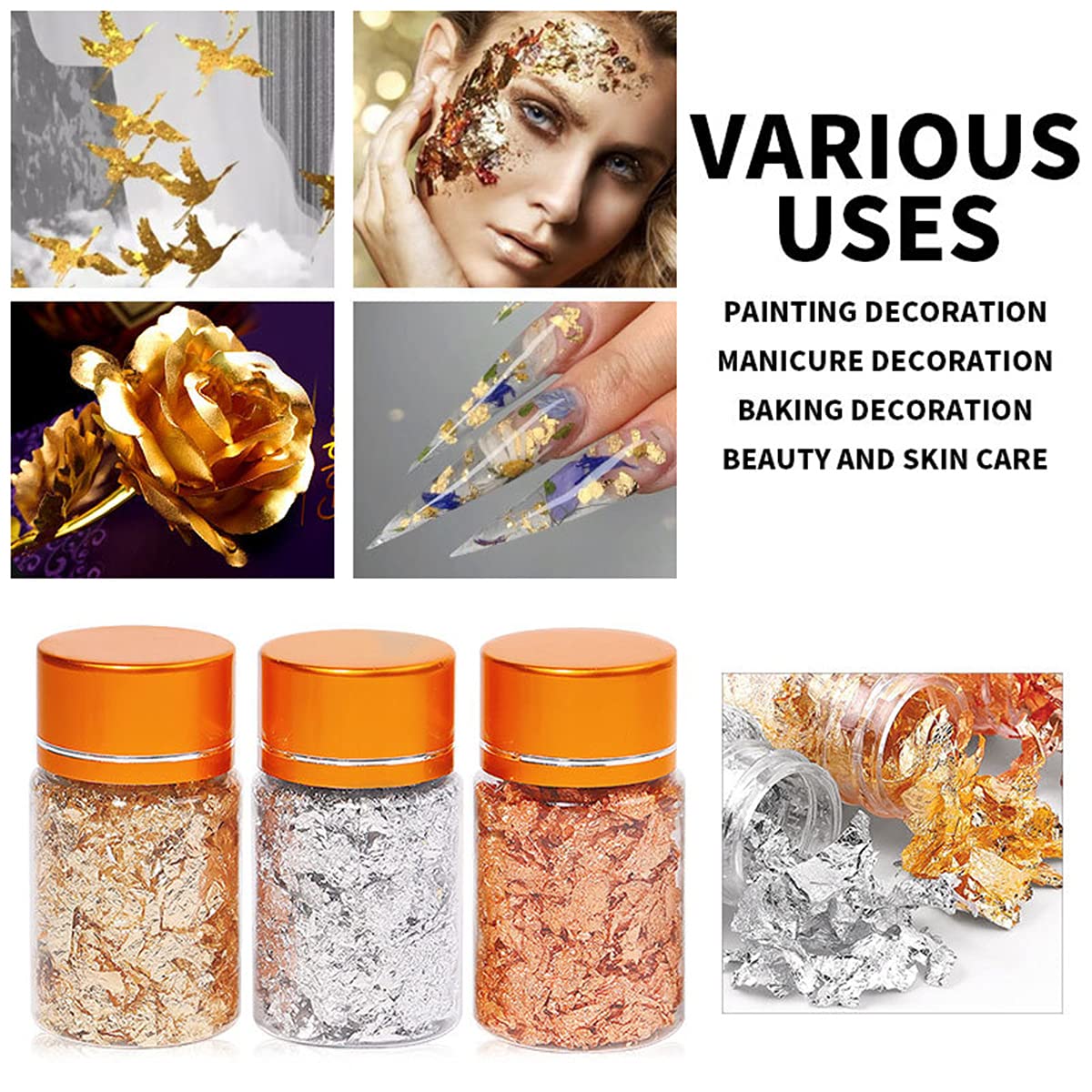 3 Jars of Foil Set - JBZ02 - 5g - DTK Nail Supply