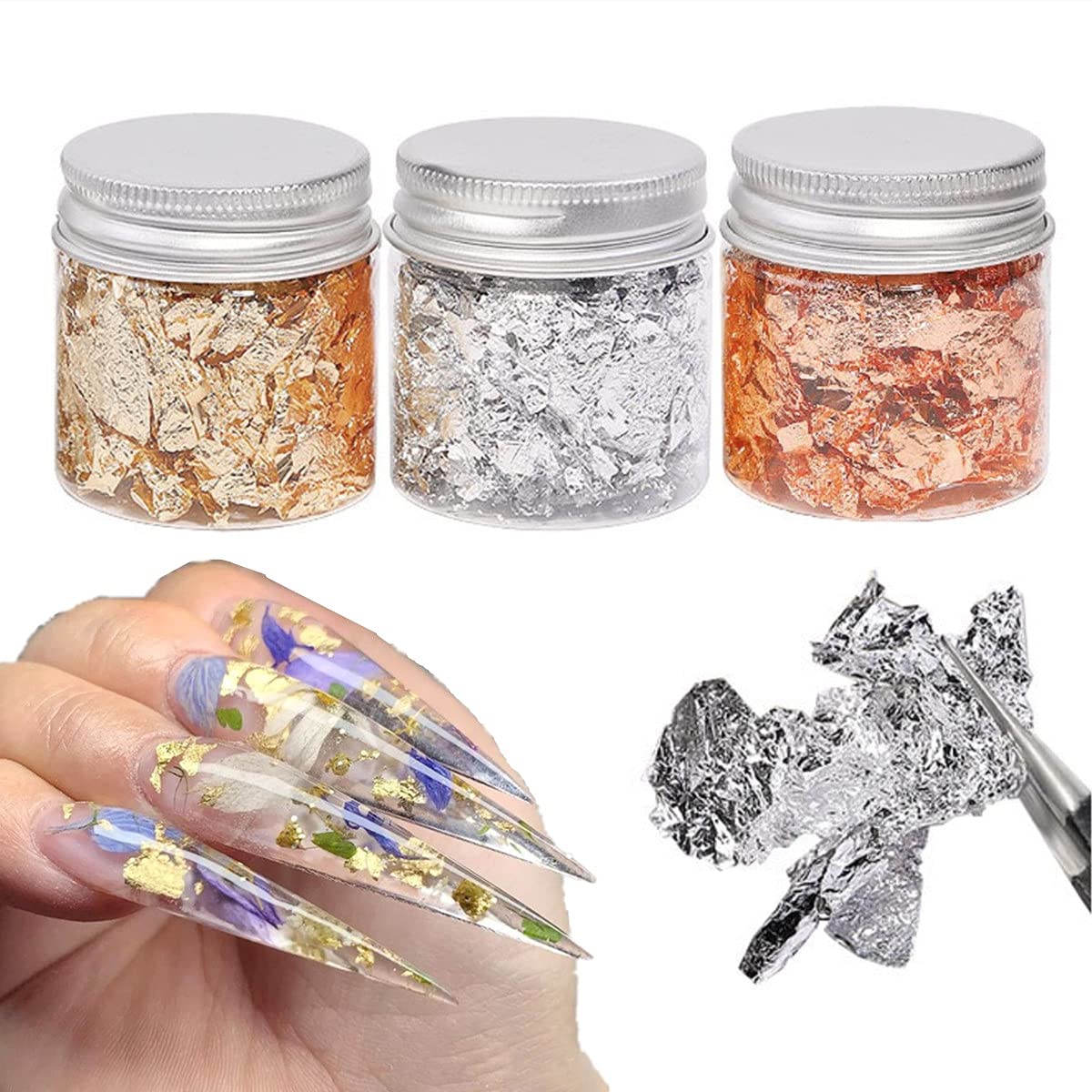 3 Jars of Foil Set - JBZ03 - 10g - DTK Nail Supply