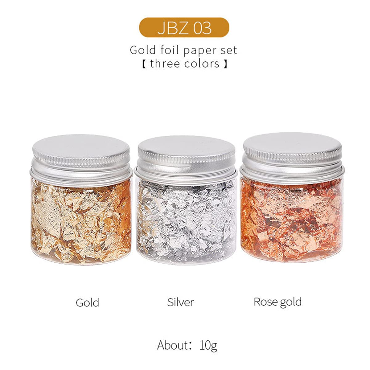 3 Jars of Foil Set - JBZ03 - 10g - DTK Nail Supply