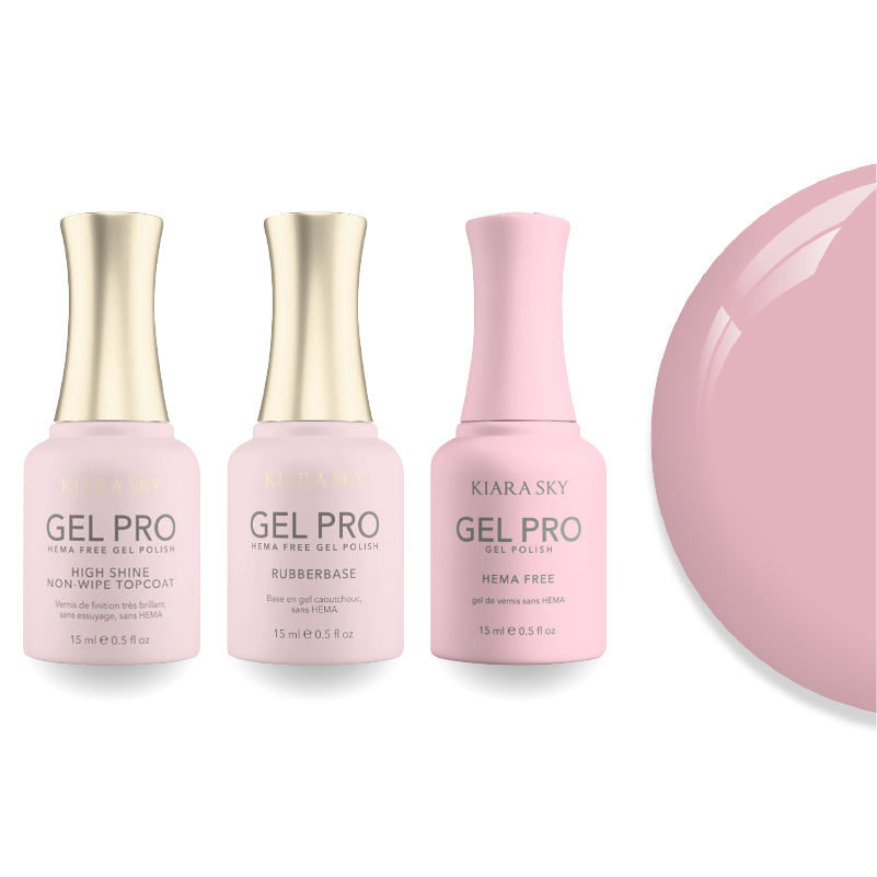 Kiara Sky Gel Pro Polish - HEMA-Free Rubber Base - High-Shine Non-Wipe Top Coat - 032 Low-Key Sassy