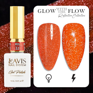 LAVIS Reflective R05 - 33 - Gel Polish 0.5 oz - Glow With The Flow Reflective Collection