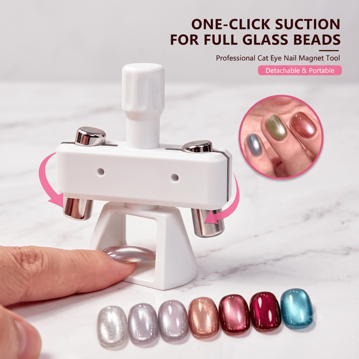 360° Rotating Gyroscope Magnet - Pink - DTK Nail Supply