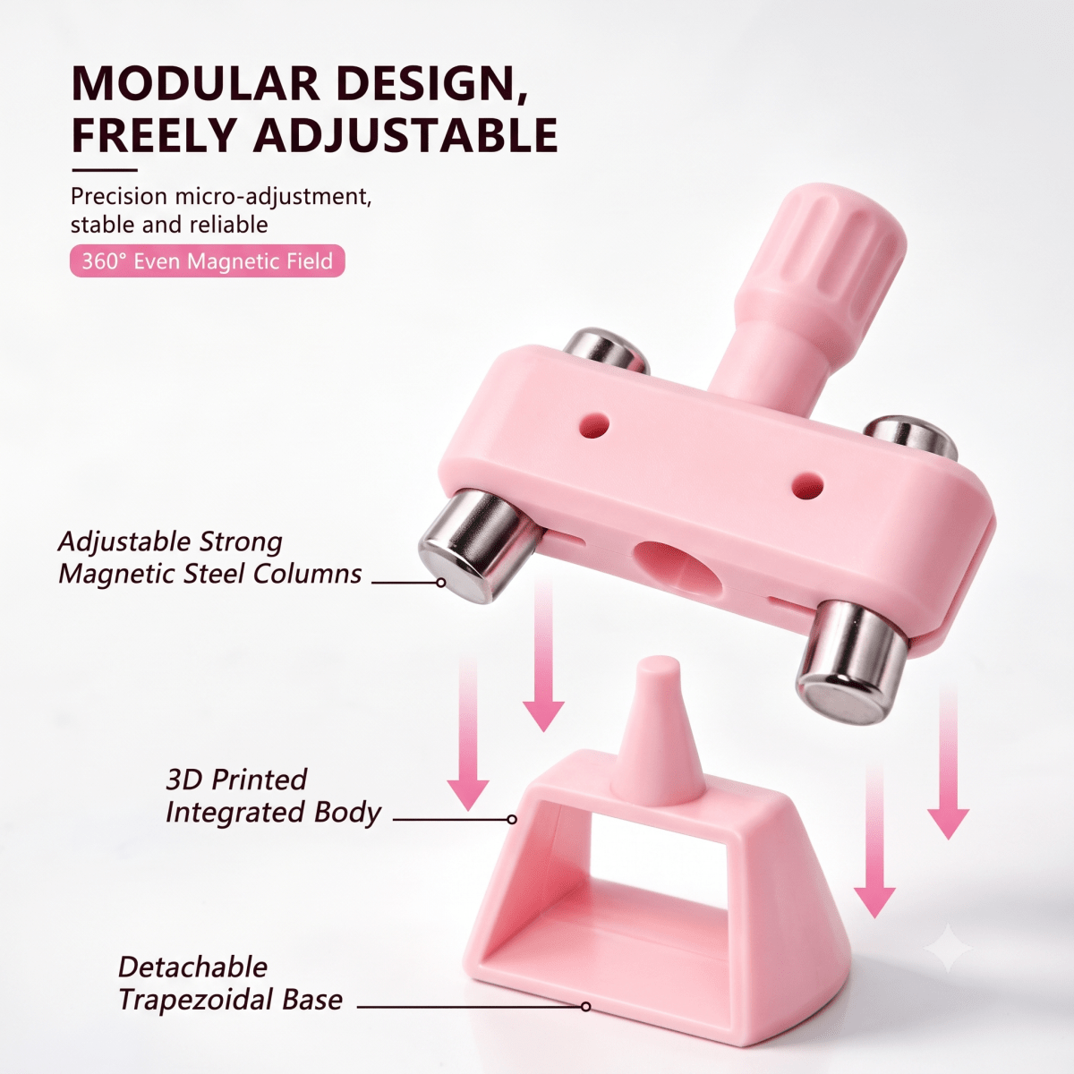 360° Rotating Gyroscope Magnet - Pink - DTK Nail Supply