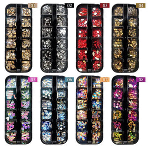 12 Grids Flatback Rhinestones RB-18 Mine Black