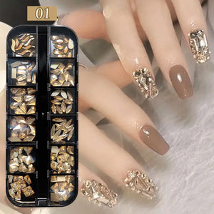 12 Grids Flatback Rhinestones RB-22 Champagne