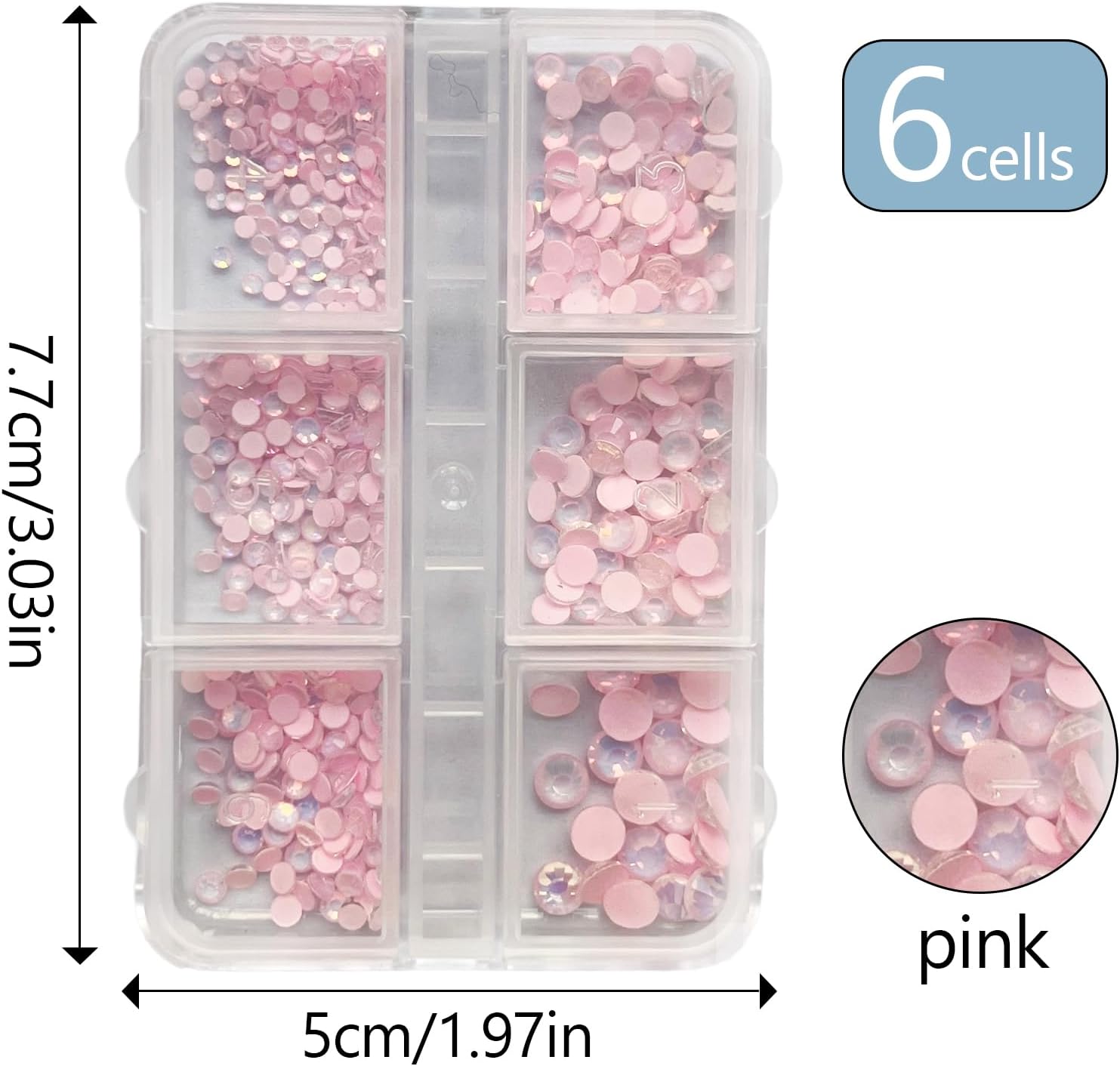 3D Beads Nail Art Rhinestones Mixed Size - Pink - DTK Nail Supply