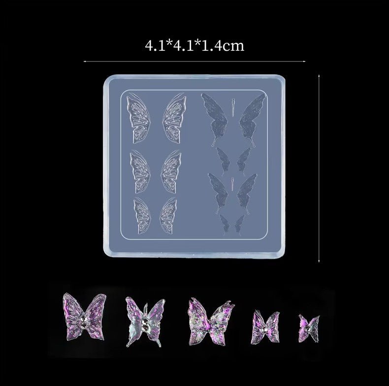 3D Nail Charm Mold 18 - Half wing Butterfly - DTK Nail Supply