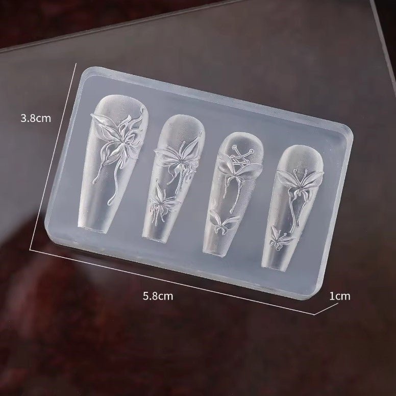 3D Nail Charm Mold 20 - Lace & Butterfly - DTK Nail Supply