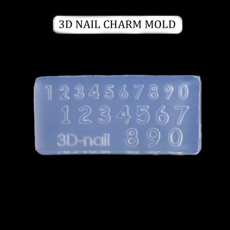 3D Nail Charm Mold #9 Numbers — Reusable Silicone Mold for DIY Nail Decorations