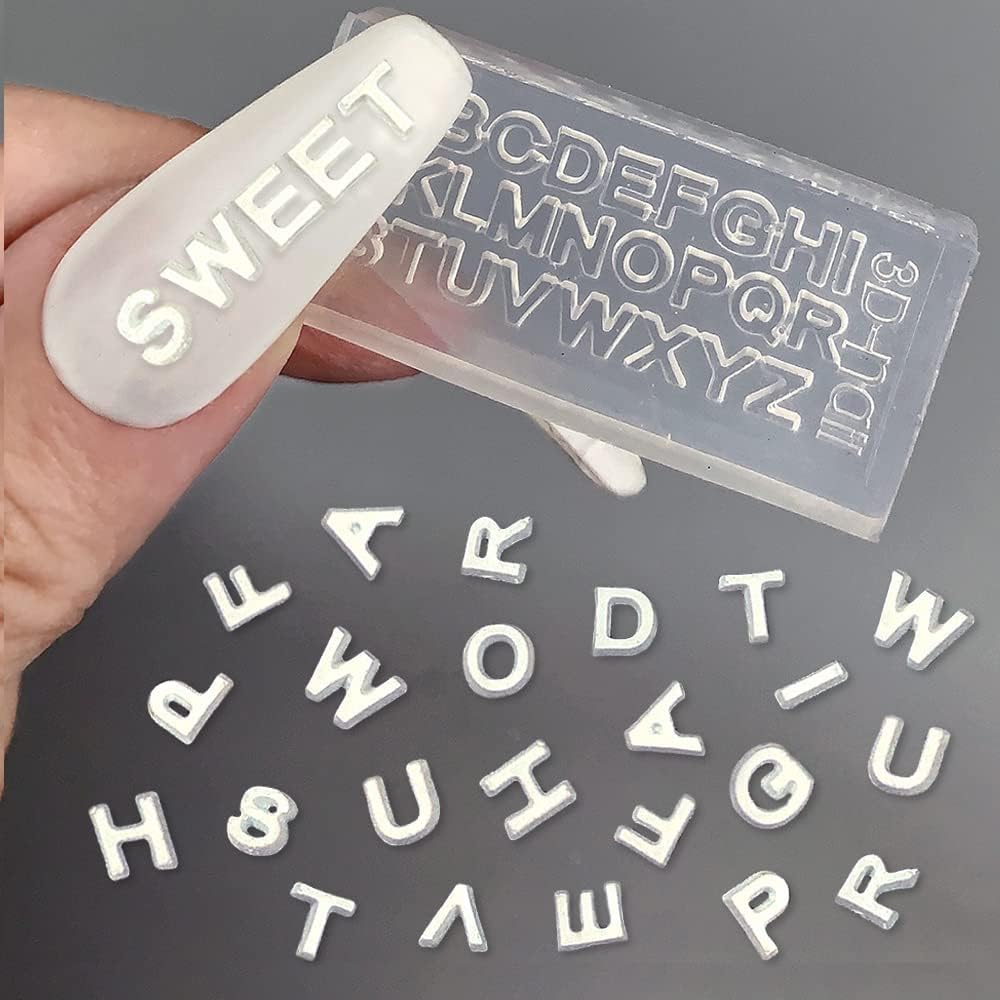 3D Nail Charm Mold 6 - Alphabet - DTK Nail Supply
