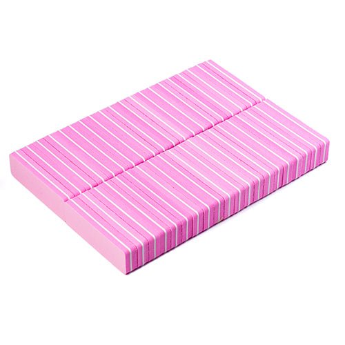 40pcs Long Double - sided Sanding Buffer - Pink (Pack40pcs) - DTK Nail Supply