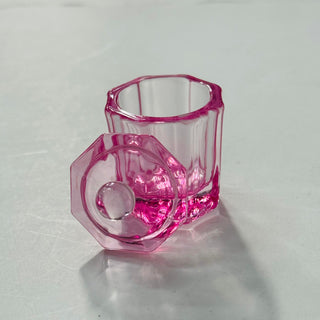 Octagan Crystal Dappen Dish with Lid - Pink (PCS)