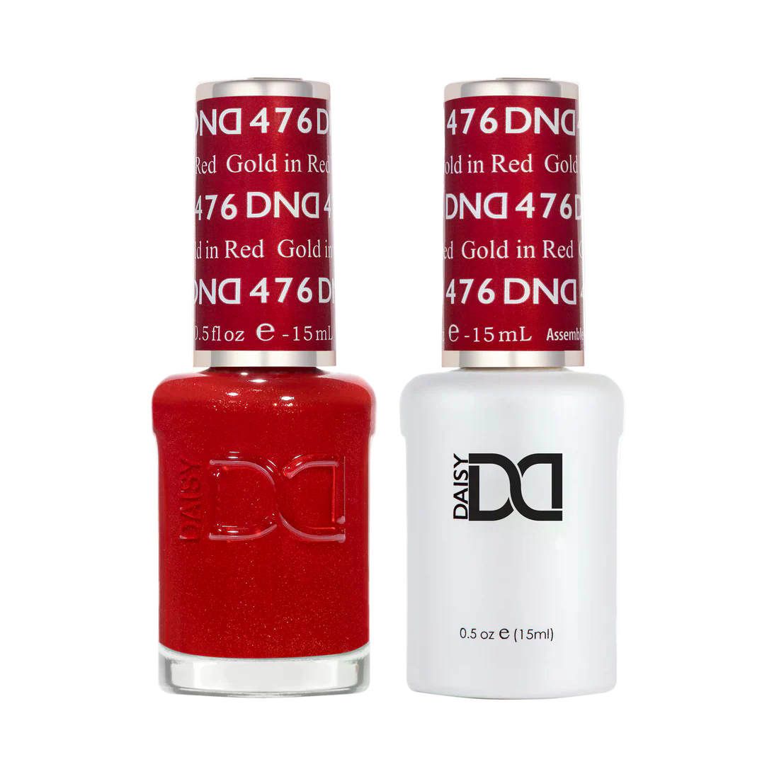 DND Gel Nail Polish Duo - 476 Gold in Red