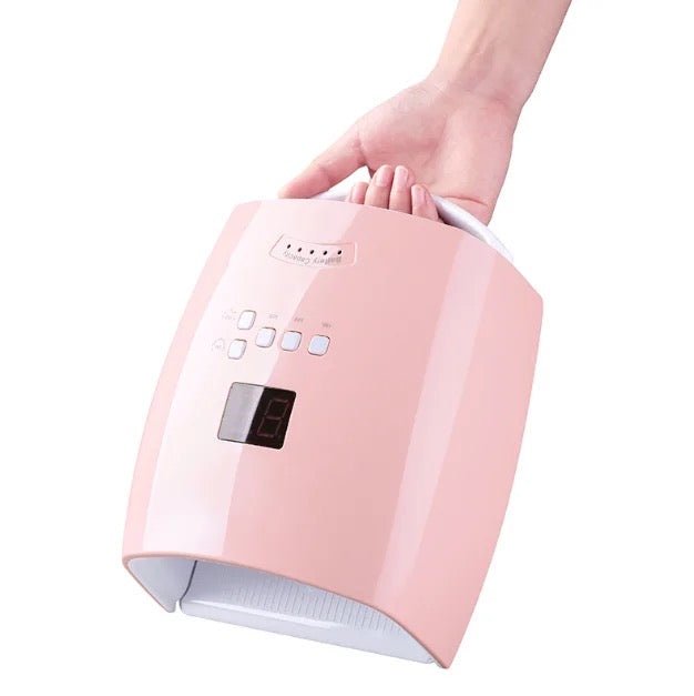 48W LED Nail Lamp With Handle Pink - DTK Nail Supply