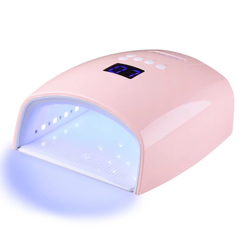 48W LED Nail Lamp With Handle Pink - DTK Nail Supply