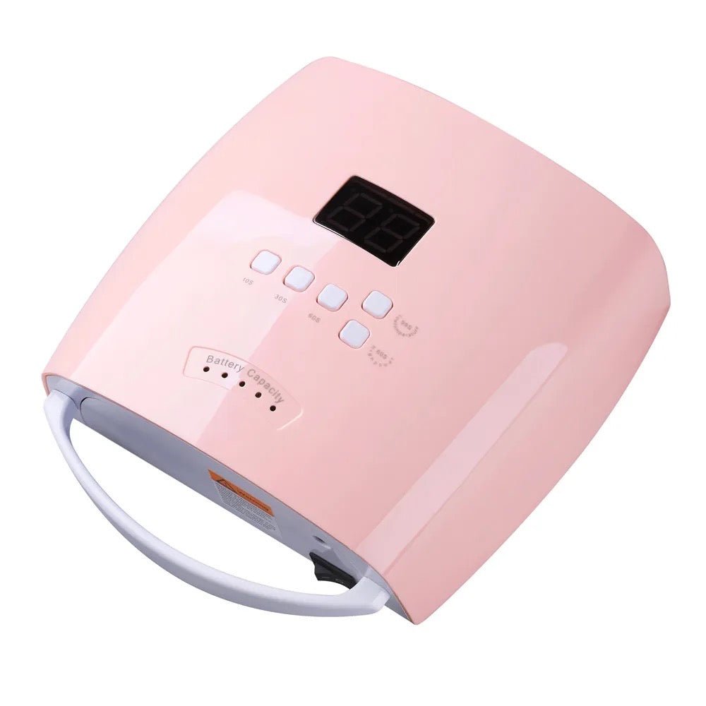 48W LED Nail Lamp With Handle Pink - DTK Nail Supply