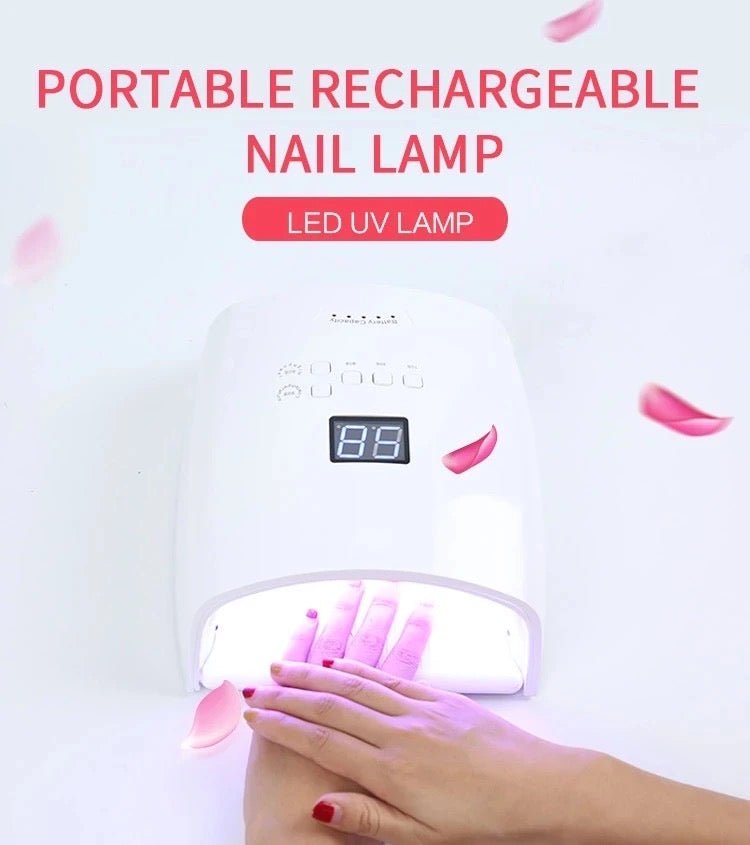 48W LED Nail Lamp With Handle White - DTK Nail Supply