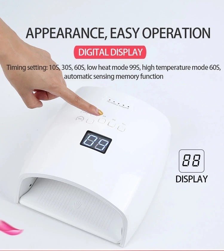 48W LED Nail Lamp With Handle White - DTK Nail Supply