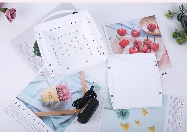48W LED Nail Lamp With Handle White - DTK Nail Supply