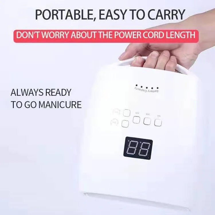48W LED Nail Lamp With Handle White - DTK Nail Supply