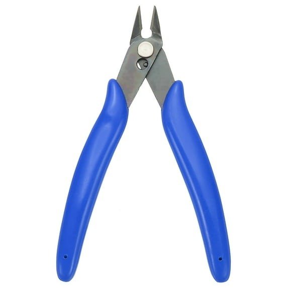 5" Flush Cut Pliers Small Precision Wire Cutter Side Cutter Diagonal Cutting Pliers for Jewelry Model Electronic 3D Print, Blue - DTK Nail Supply