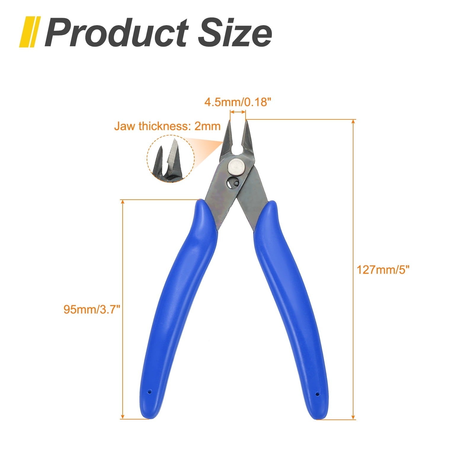 5" Flush Cut Pliers Small Precision Wire Cutter Side Cutter Diagonal Cutting Pliers for Jewelry Model Electronic 3D Print, Blue - DTK Nail Supply