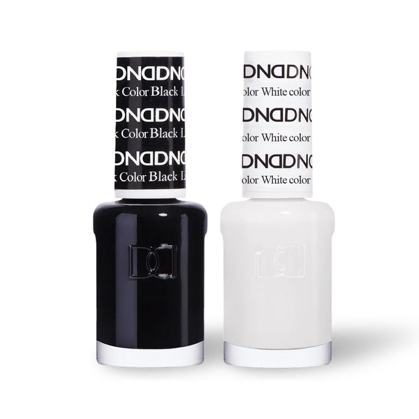  DND 2 Nail Lacquer - Set 8 BLACK & WHITE by DND - Daisy Nail Designs sold by DTK Nail Supply