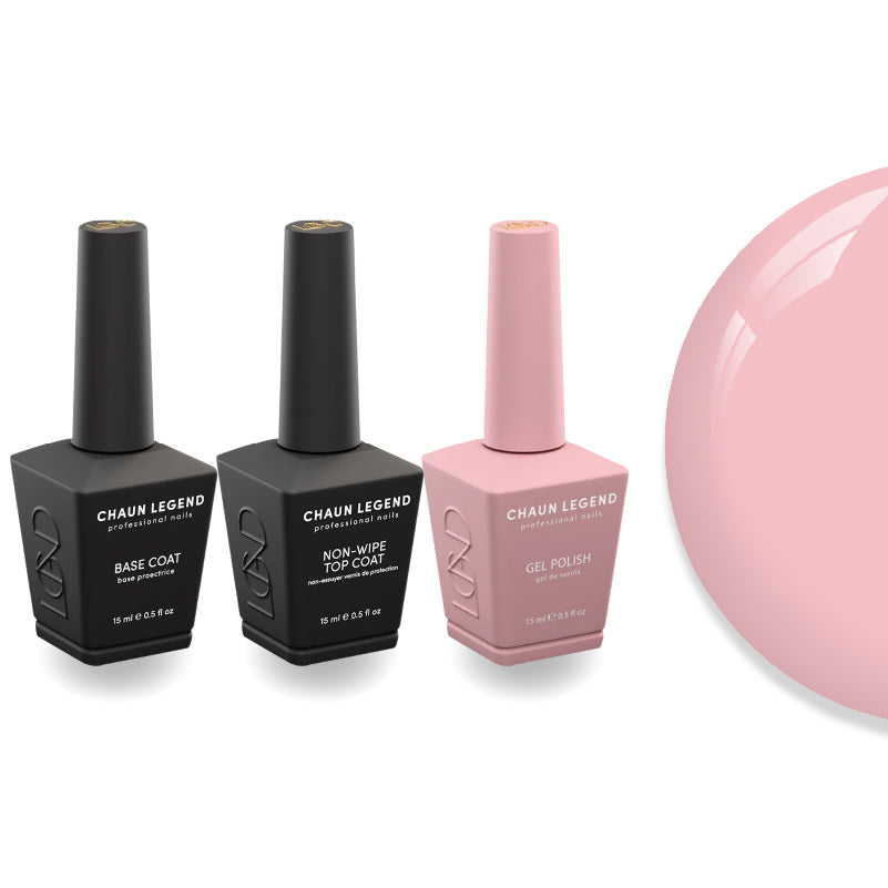 Chaun Legend Non-Wipe Top Coat - Base Coat Duo - LG5130 Problematic Pink