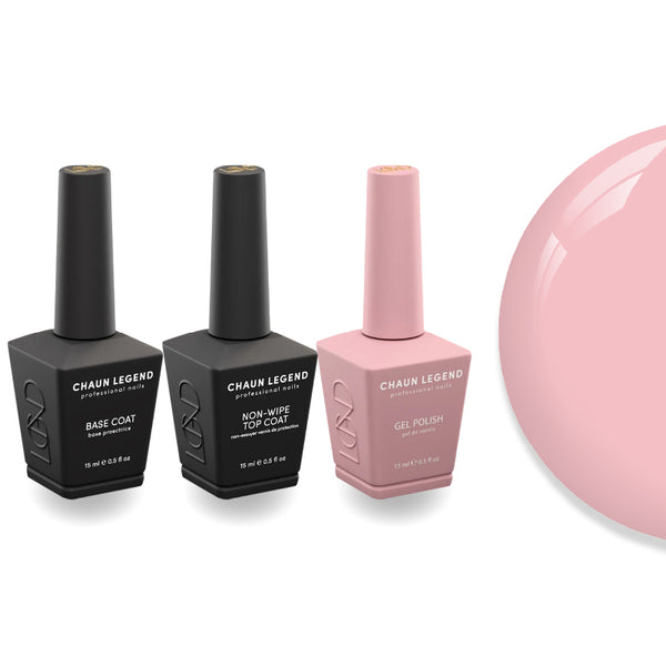 Chaun Legend Non-Wipe Top Coat - Base Coat Duo - LG5130 Problematic Pink