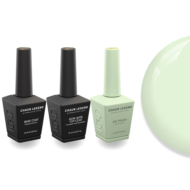 Chaun Legend Non-Wipe Top Coat - Base Coat Duo - LG5133 Mint To Go Viral