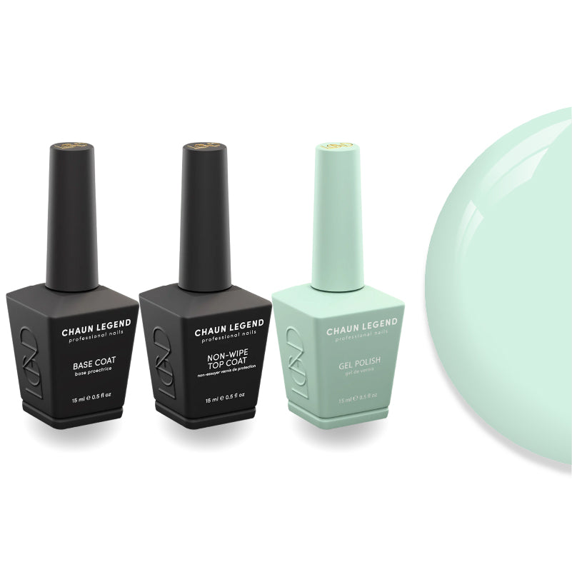 Chaun Legend Non-Wipe Top Coat - Base Coat Duo - LG5136 Frosty Mint