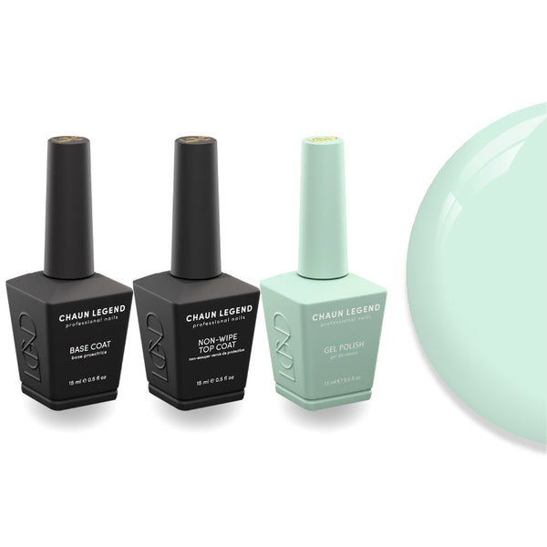 Chaun Legend Non-Wipe Top Coat - Base Coat Duo - LG5136 Frosty Mint