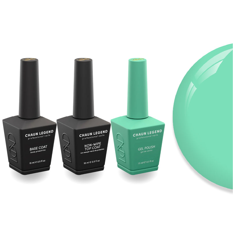 Chaun Legend Non-Wipe Top Coat - Base Coat Duo - LG5137 Teal Me Softly