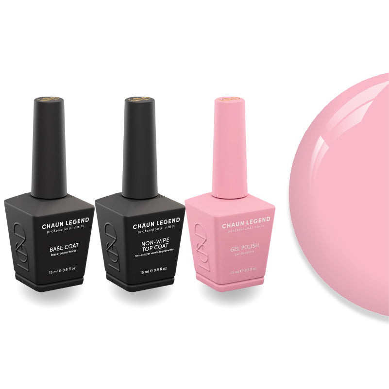 Chaun Legend Non-Wipe Top Coat - Base Coat Duo - LG5158 Iconic Pink