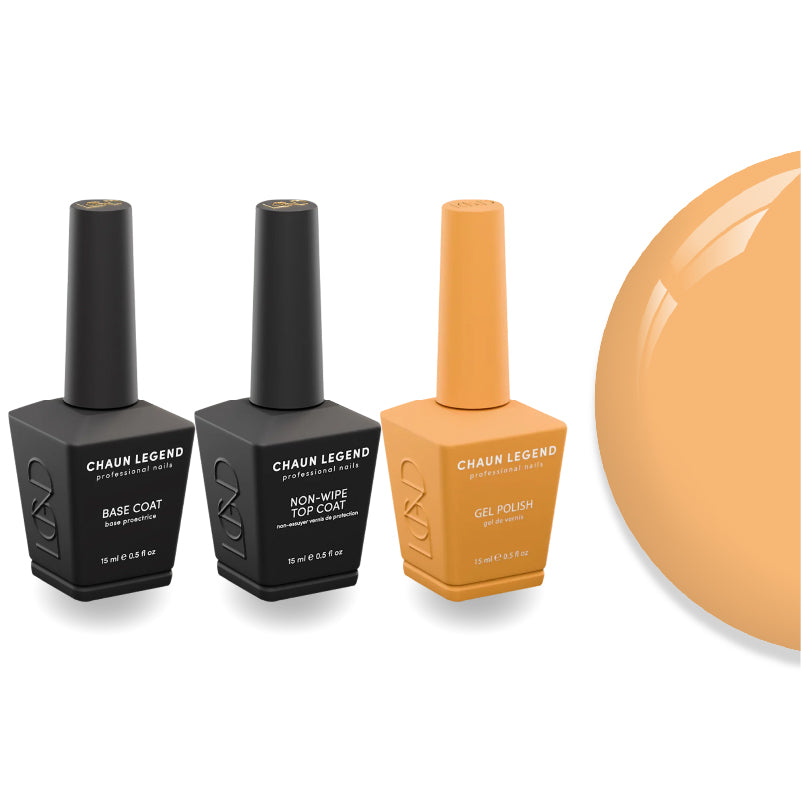 Chaun Legend Non-Wipe Top Coat - Base Coat Duo - LG5166 Peach Float