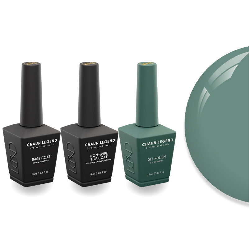 Chaun Legend Non-Wipe Top Coat - Base Coat Duo - LG5172 Aqua Dust