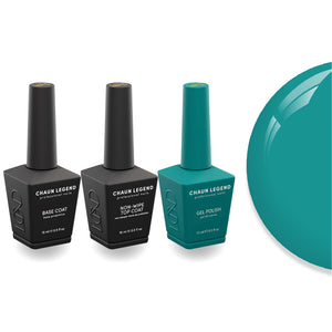 Chaun Legend Non-Wipe Top Coat - Base Coat Duo - LG5176 Teal Me You Love Me