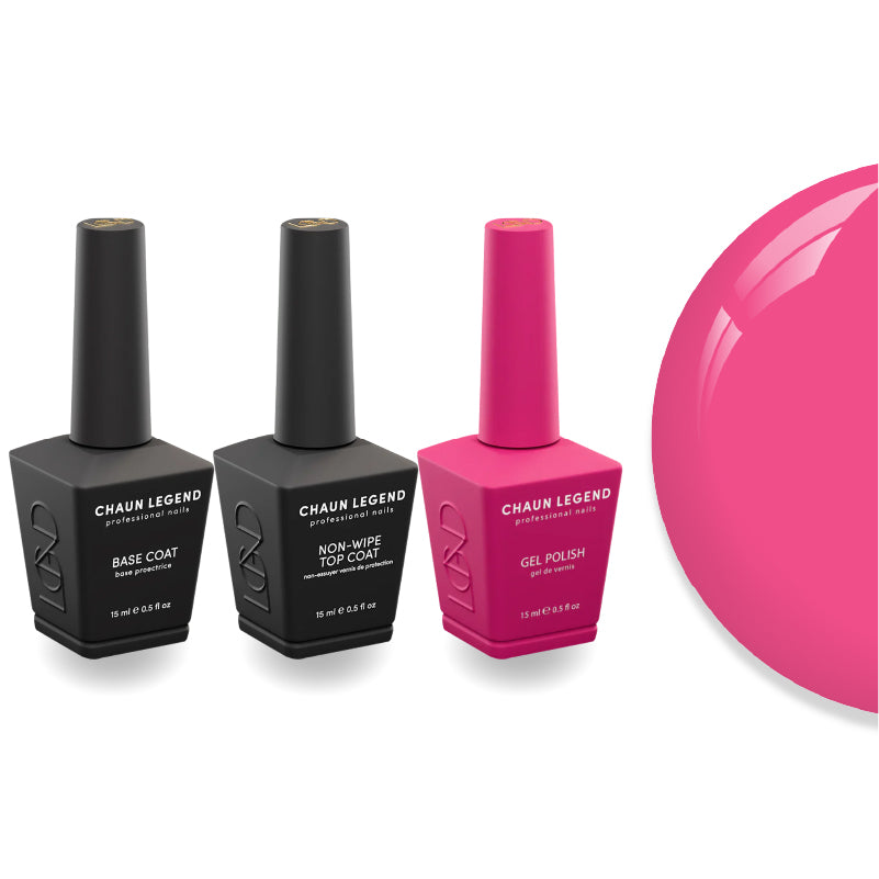 Chaun Legend Non-Wipe Top Coat - Base Coat Duo - LG5182 Legally Pink