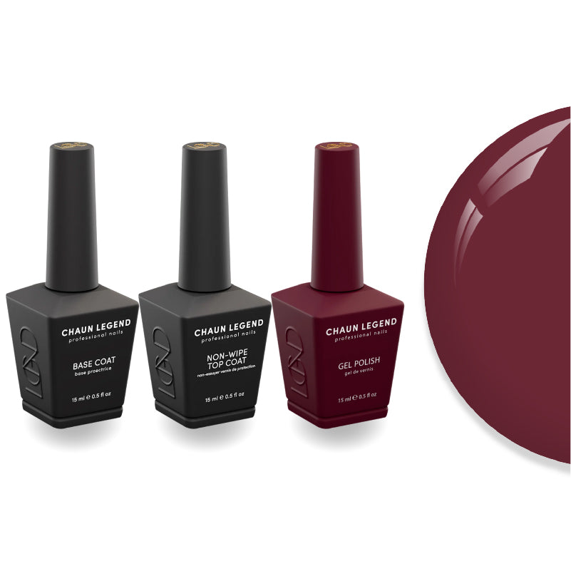 Chaun Legend Non-Wipe Top Coat - Base Coat Duo - LG5189 Berry Me Deep