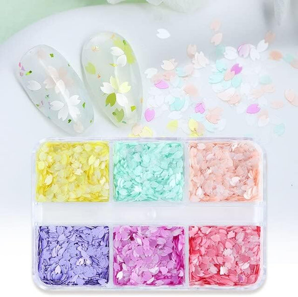  6 Grids Flower Flakes Charms #04 Pastel by OTHER sold by DTK Nail Supply