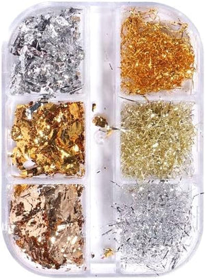 6 Grids of Nail Art Foil - 1909-62 - #1 Mixed Foil Flakes by OTHER sold by DTK Nail Supply