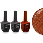 DTK Nail Supply - Authentic CHAUN LEGEND Non-Wipe Top Coat - Base Coat Duo - LG5209 Copper Crush for wholesale salon use