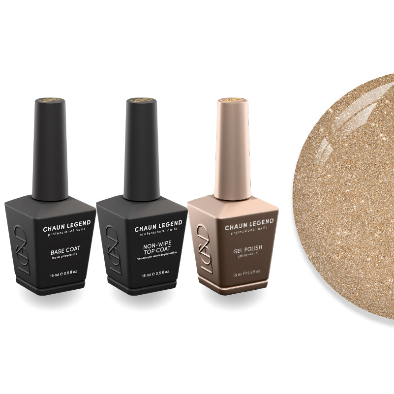 DTK Nail Supply - Authentic CHAUN LEGEND Non-Wipe Top Coat - Base Coat Duo - LG5210 Hot Summer Night for wholesale salon use