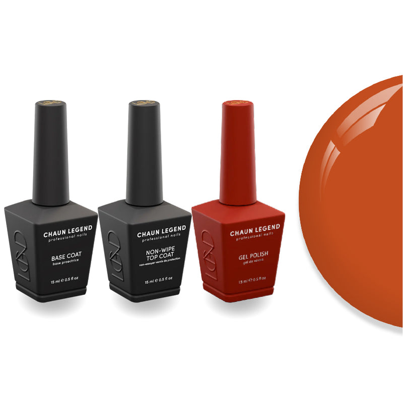 DTK Nail Supply - Authentic CHAUN LEGEND Non-Wipe Top Coat - Base Coat Duo - LG5212 Hot And Juicy for wholesale salon use