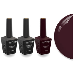 Chaun Legend Non-Wipe Top Coat - Base Coat Duo - LG5222 Heart Beet