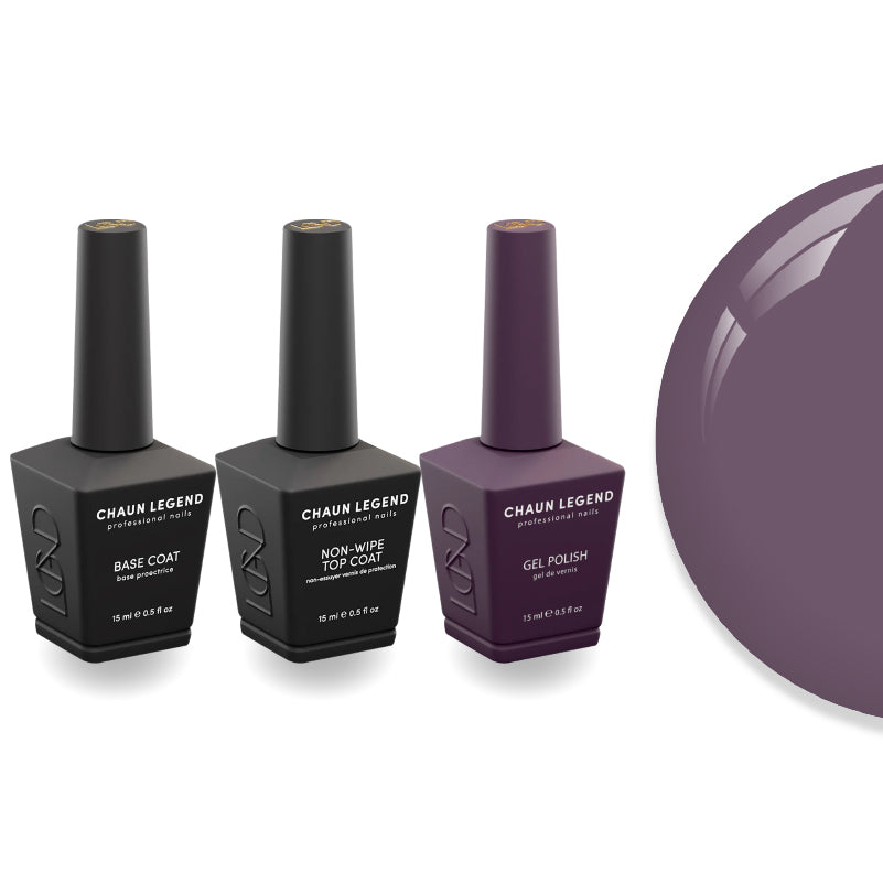 Chaun Legend Non-Wipe Top Coat - Base Coat Duo - LG5225 Violet Tendencies