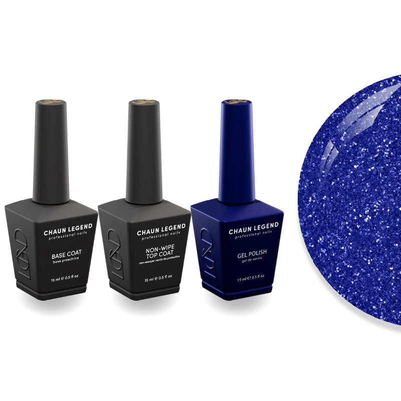 Chaun Legend Non-Wipe Top Coat - Base Coat Duo - LG5230 Naughty Navy