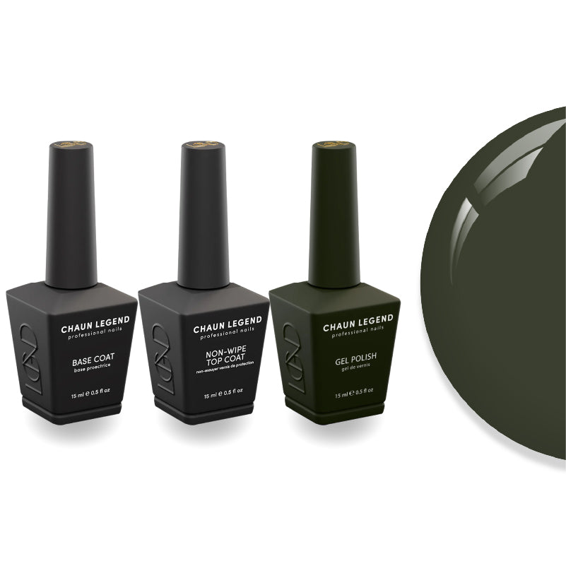 Chaun Legend Non-Wipe Top Coat - Base Coat Duo - LG5233 Olive The Drama